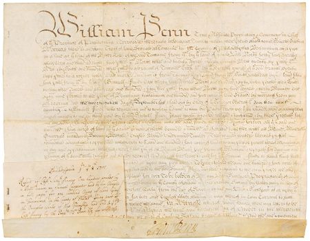 Lot #149 William Penn: 1701 Philadelphia land grant by Penn - Image 1
