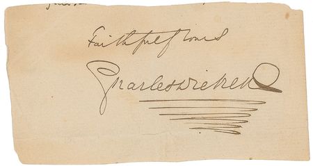 Lot #651. Charles Dickens Signature