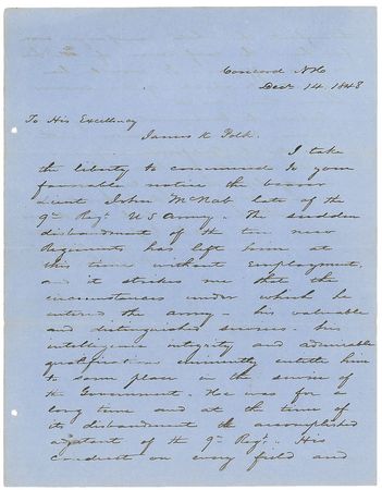 Lot #19 Franklin Pierce Signed Letter