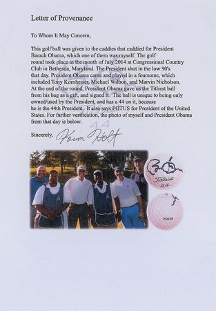 Lot #127 Barack Obama Golf Ball - Image 2
