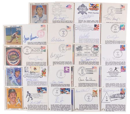 Lot #943 Baseball Hall of Famers Commemorative Covers - Image 1