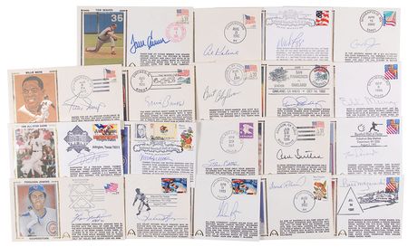 Lot #943 Baseball Hall of Famers Commemorative Covers - Image 2