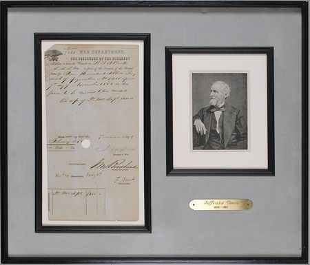 Lot #333 Jefferson Davis Signed Document - Image 1