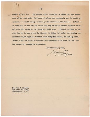 Lot #46 William H. Taft: ?I consider this an illustration of what Presidential candidacies will bring men to? - Image 4
