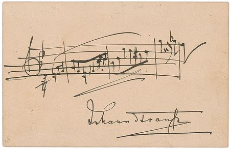 Lot #751 Johann Strauss Signed Musical Quote - Image 1