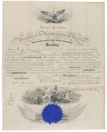 Lot #37 Chester A. Arthur: Uncommon military appointment during a period of peace - Image 1