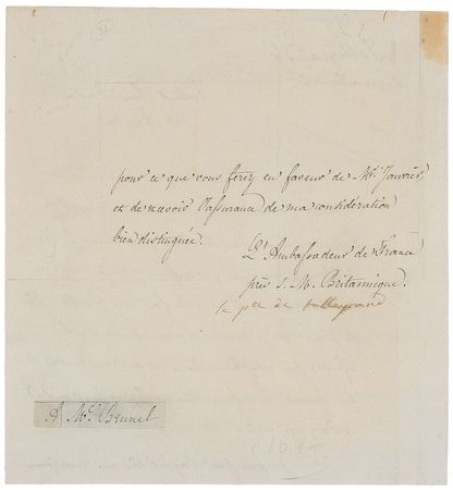 Lot #236 Charles Maurice de Talleyrand Signed Letter - Image 2