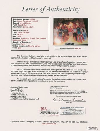 Lot #826 Lynyrd Skynyrd Album - Image 2