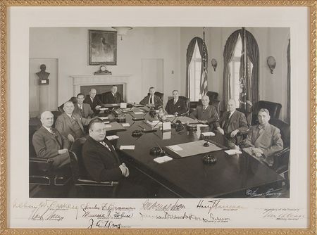 Lot #56 Harry S. Truman and His Cabinet: Oversized Harris & Ewing portrait of Truman?s team - Image 1