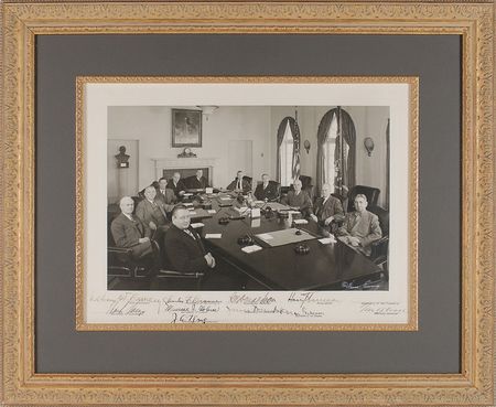 Lot #56 Harry S. Truman and His Cabinet: Oversized Harris & Ewing portrait of Truman?s team - Image 2
