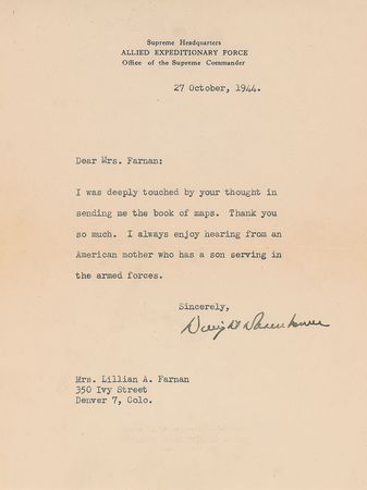 Lot #61 Dwight D. Eisenhower Typed Letter Signed - Image 1