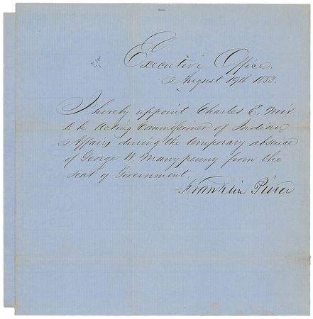 Lot #18 Franklin Pierce: Appointment for