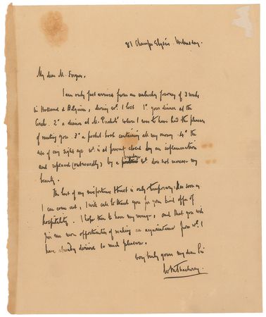 Lot #688 William Makepeace Thackeray Handwritten Letters Signed - Image 2