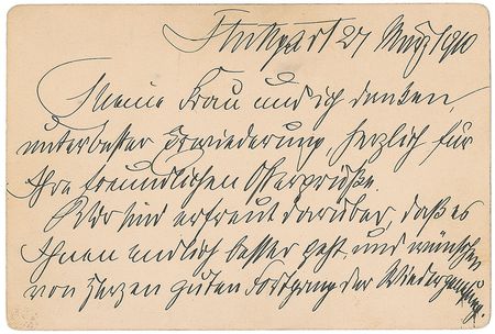 Lot #412 Graf Ferdinand von Zeppelin Handwritten Letter Signed - Image 1