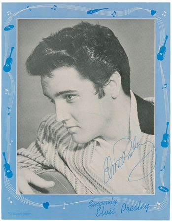 Lot #786 Elvis Presley: Spectacular twice-signed 1957 souvenir page - Image 1