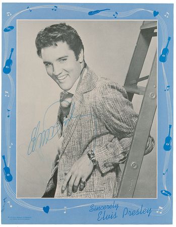 Lot #786 Elvis Presley: Spectacular twice-signed 1957 souvenir page - Image 2
