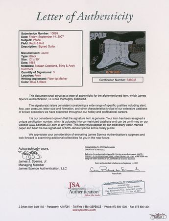 Lot #782 The Police Guitar - Image 3