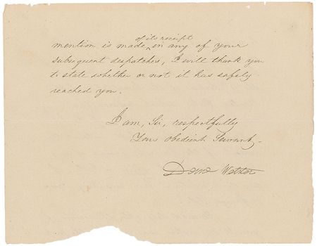 Lot #315 Daniel Webster Partial Handwritten Letter Signed - Image 2