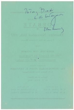 Lot #75 John F. Kennedy: JFKâ€™s controversial Canadian debate - Image 1