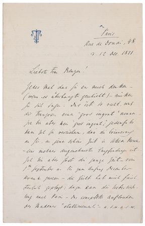 Lot #691 Ivan Turgenev: “Much to my frustration, there was very boring literary work that had to be completed” - Image 1