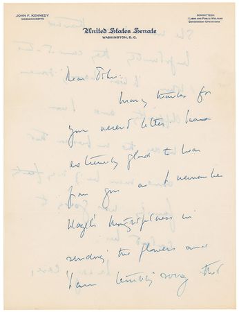 Lot #66 John F. Kennedy Handwritten Letter Signed - Image 1