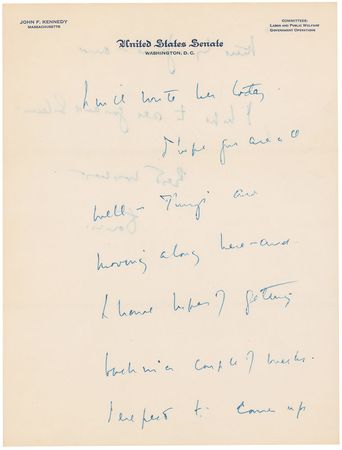 Lot #66 John F. Kennedy Handwritten Letter Signed - Image 3