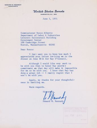 Lot #301 Ted Kennedy - Image 2