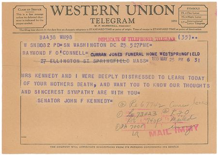 Lot #68 John and Joseph Kennedy Telegrams - Image 1