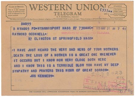 Lot #68 John and Joseph Kennedy Telegrams - Image 2