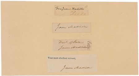 Lot #6 James Madison Signatures