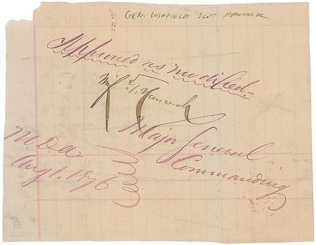 Lot #376 Winfield Scott Hancock and Lorenzo Thomas Signature and Handwritten Letter Signed - Image 1