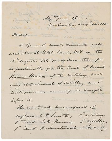 Lot #376 Winfield Scott Hancock and Lorenzo Thomas Signature and Handwritten Letter Signed - Image 2