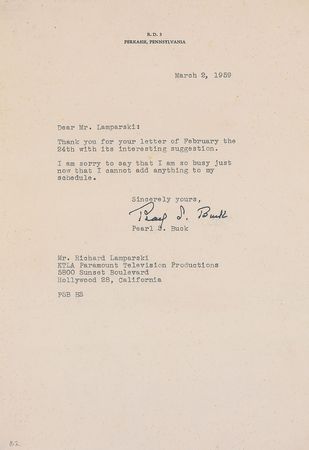 Lot #702 Pearl S. Buck and James Cain - Image 1