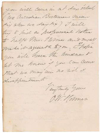 Lot #158 Oliver Wendell Holmes, Jr Handwritten Letter Signed - Image 2