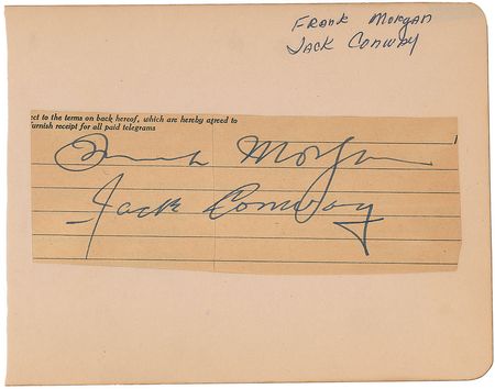 Lot #917 Frank Morgan and Jack Conway Signatures - Image 2