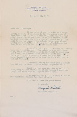 Lot #3171 Margaret Mitchell Collection of Gone With the Wind Letters - Image 8