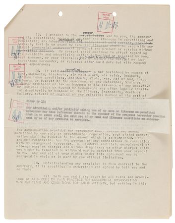 Lot #3112 Marilyn Monroe Signed Document - Image 3