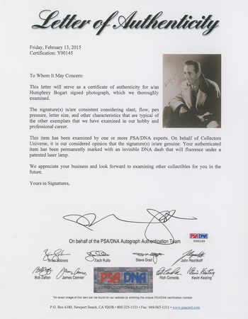 Lot #3068 Humphrey Bogart Signed Photograph - Image 3