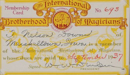 Lot #3013 T. Nelson Downs Magician Membership Card and Letters Display - Image 2