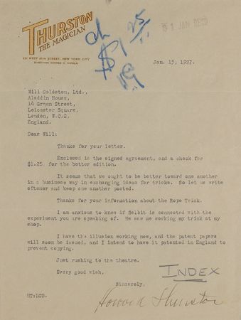 Lot #3007 Howard Thurston Typed Letter Signed - Image 2