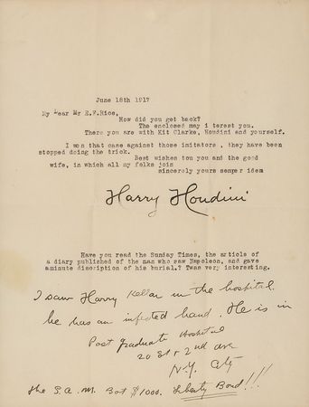 Lot #3016 Harry Houdini Typed Letter Signed - Image 2