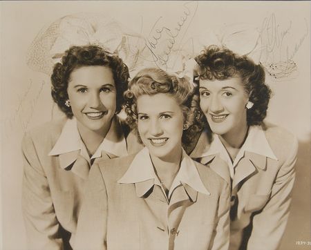 Lot #3214 Andrews Sisters Signed Photograph - Image 1