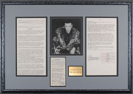 Lot #3222 Big Bopper Lyrics and Signed Document - Image 1