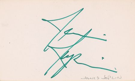 Lot #3230 Janis Joplin Signature - Image 1