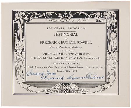 Lot #3012 Frederick Eugene Powell Signed Program