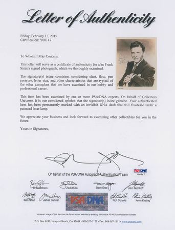 Lot #3216 Frank Sinatra Signed Photograph - Image 2