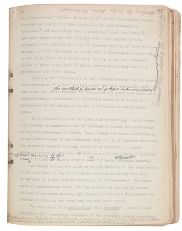 Lot #3020 Harry Houdini Original Hand-corrected Manuscript - Image 13