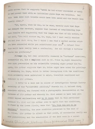 Lot #3020 Harry Houdini Original Hand-corrected Manuscript - Image 14