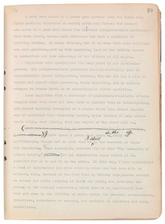 Lot #3020 Harry Houdini Original Hand-corrected Manuscript - Image 18