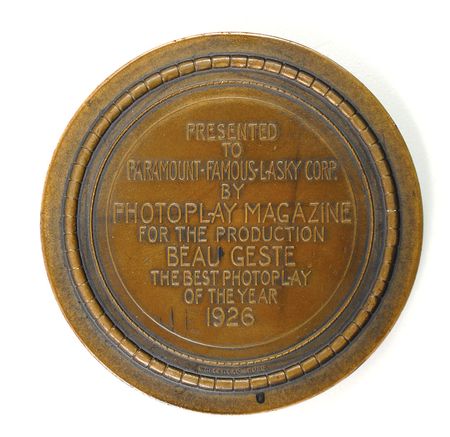 Lot #3178 Beau Geste Photoplay 1926 Best Picture Bronze - Image 3